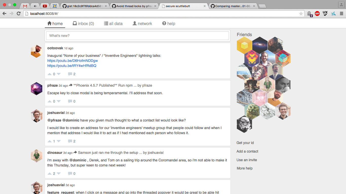 Phoenix SSB client home feed screenshot